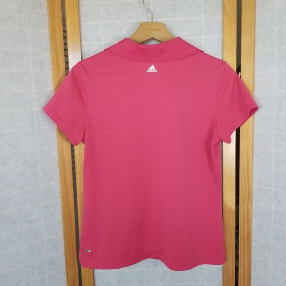 Women's Adidas Climalite SS  Golf Polo Shirt Pink Size Medium - Picture 5 of 6